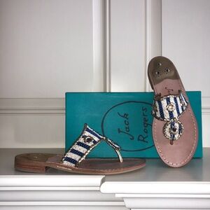 Jack Rogers Women's Blue and Gold Sandals